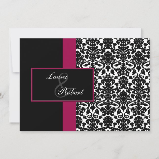 pink monogram wedding Thank You Card (Front)