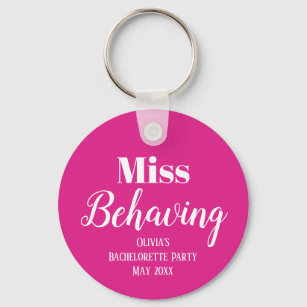 Pink Monogrammed Bachelorette Party Key Ring