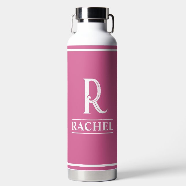 Pink Monogrammed Water Bottle (Front)