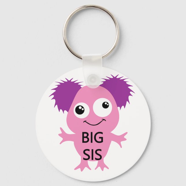 Pink Monster Big Sister Key Ring (Front)
