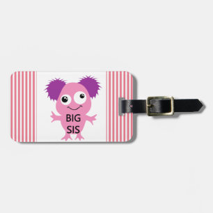 Pink Monster Big Sister Luggage Tag