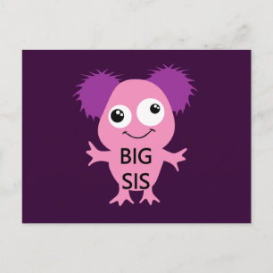 Pink Monster Big Sister Postcard