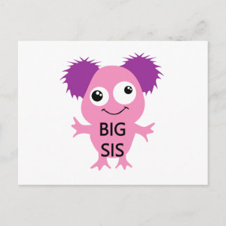 Pink Monster Big Sister Postcard