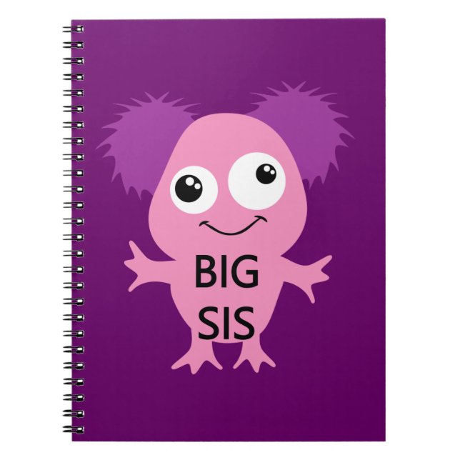Pink Monster Big Sister Spiral Notebook (Front)