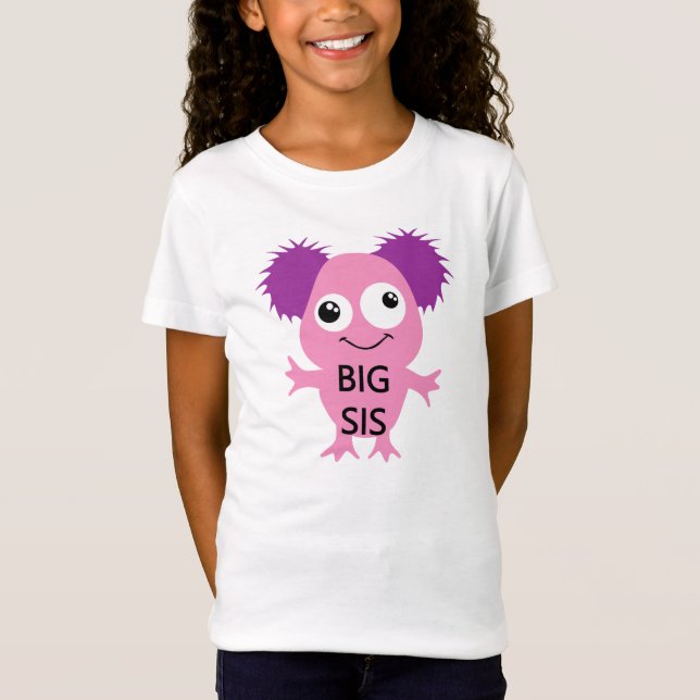 Pink Monster Big Sister T-Shirt (Front)
