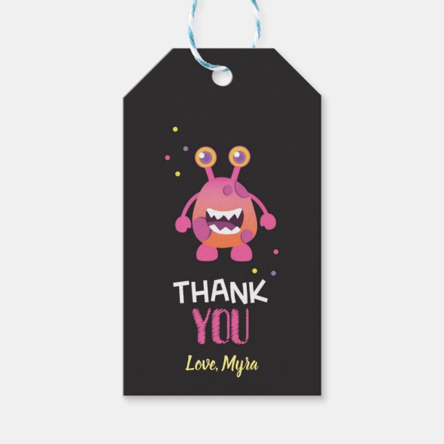 Pink Monster Gift Tag (Front)
