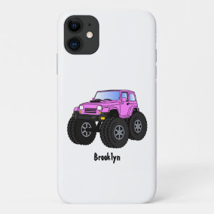 Pink monster truck cartoon illustration Case-Mate iPhone case