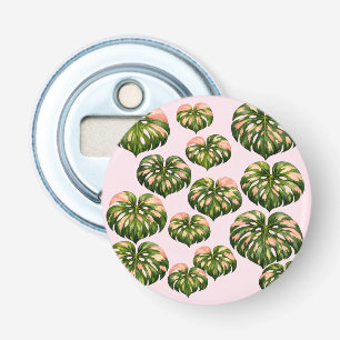 Pink Monstera Plant tote bag fun botanical Bottle Opener