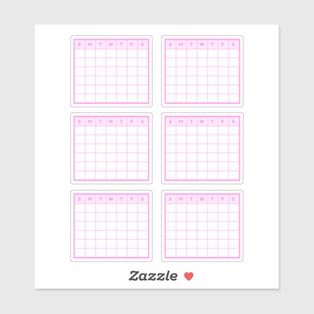 Pink Monthly Calendar (Sheet)