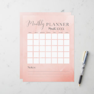 Pink Monthly Calendar and Budget