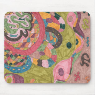"Pink Mood" Abstract Art Mouse Pad