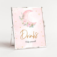 Pink Moon and Stars Baby Shower Drinks