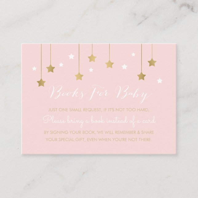 Pink moon and stars, invitation insert (Front)