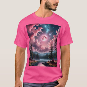 Pink Moon Forest Fantasy Sky Tee