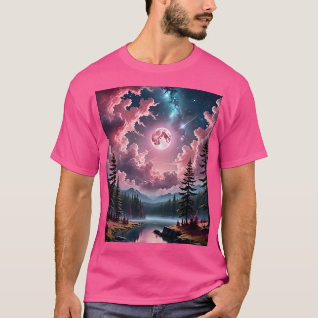 Pink Moon Forest Fantasy Sky Tee (Front)