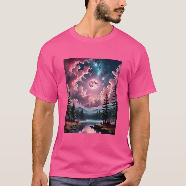 Pink Moon Forest Fantasy Sky Tee (Front)