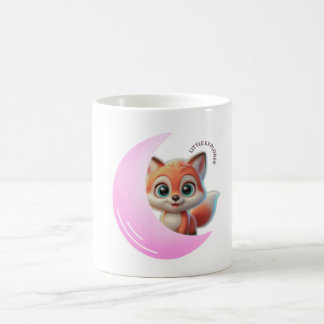 Pink Moon Fox Mug – Cute Kawaii Animal Coffee Cup
