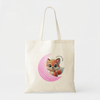 Pink Moon Fox Tote Bag