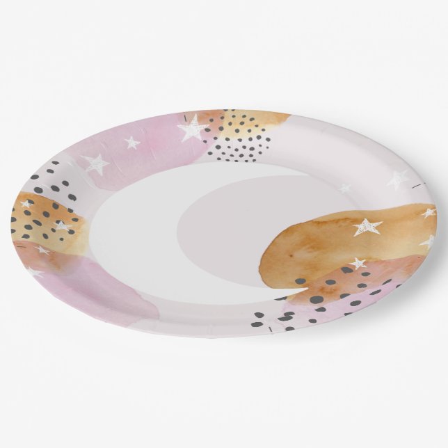 Pink Moon Paper Plate (Angled)