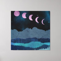 Pink Moon Phases Landscape