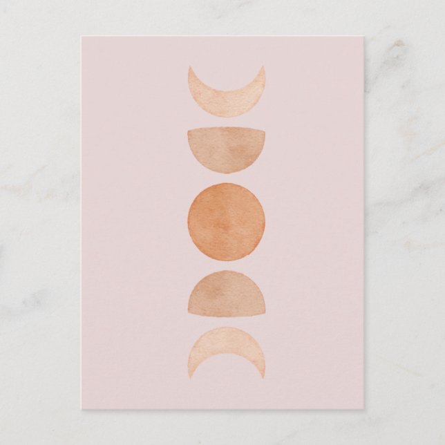 Pink Moon Phases Postcard (Front)