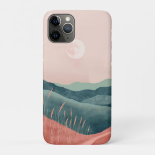 Pink Moon Teal Boho Mountain Landscape Case-Mate iPhone Case