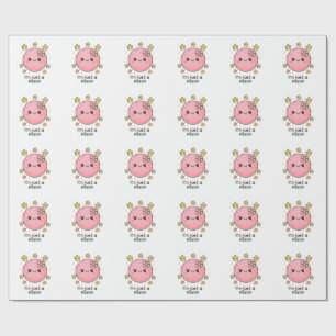 Pink Moon With a Bow  Wrapping Paper