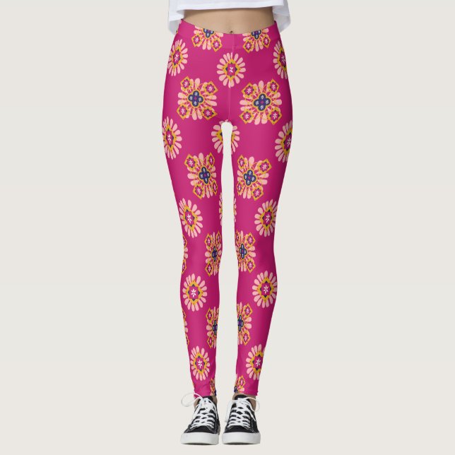 pink moroccan leggings (Front)