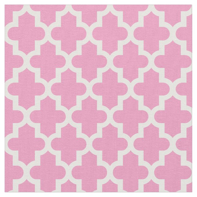Pink Moroccan Print Fabric (Close Up)