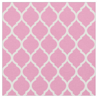 Pink Moroccan Quatrefoil Fabric