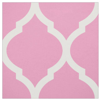 Pink Moroccan Quatrefoil Large Scale Fabric