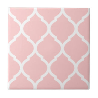 Pink Moroccan Quatrefoil Patterned Ceramic Tile