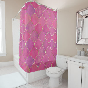 Pink Moroccan Shower Curtain