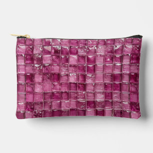 Pink mosaic pattern accessory pouch