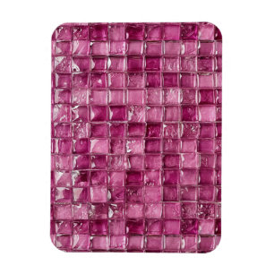 Pink mosaic pattern magnet