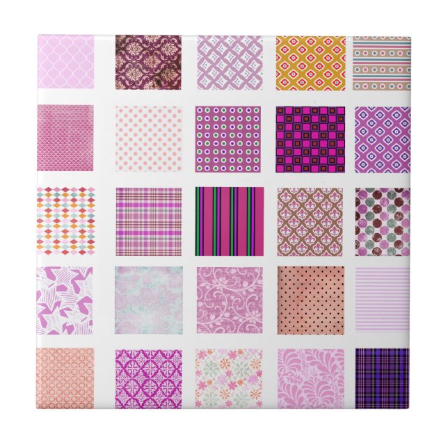 Pink Mosaic pattern Tile (Front)