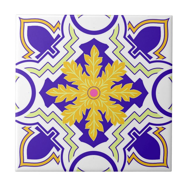 Pink Mosaic Portuguese Mediterranean  Tile (Front)