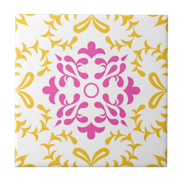 Pink Mosaic Portuguese Mediterranean  Tile (Front)