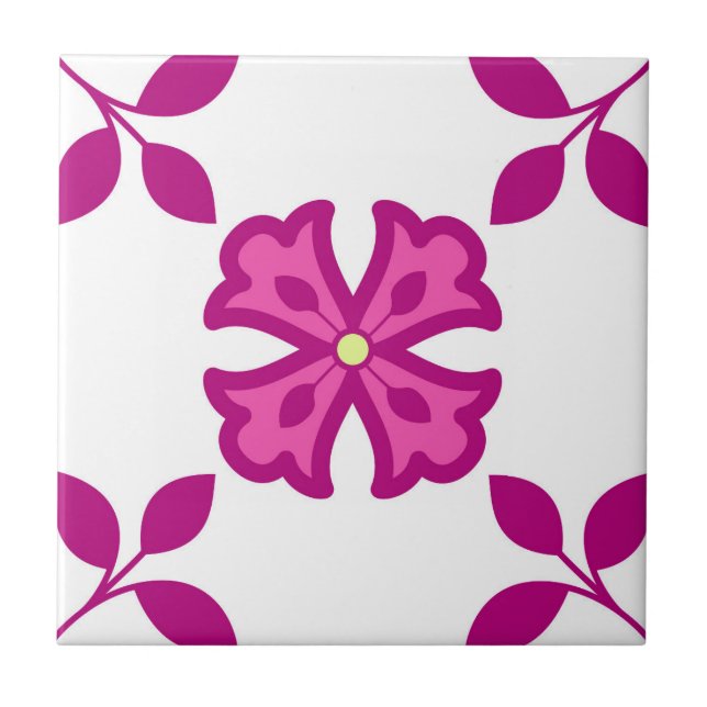 Pink Mosaic Portuguese Mediterranean  Tile (Front)