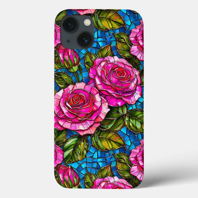 Pink mosaic roses  Case-Mate iPhone case (Back)