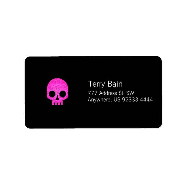 Pink Mosaic Skull Label (Front)