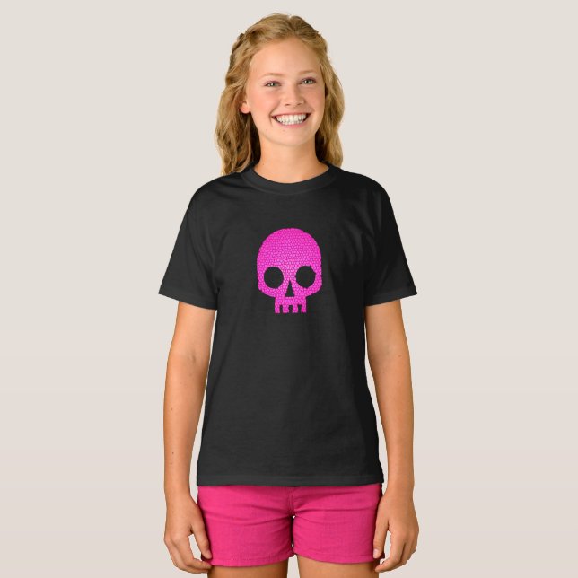 Pink Mosaic Skull T-Shirt (Front Full)
