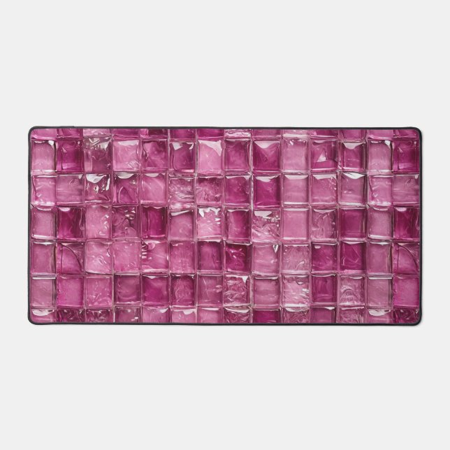 💗 Pink Mosaic Workspace Decor For Modern Desks 💗 Desk Mat (Front)