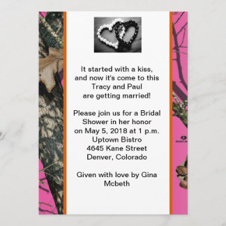 Pink Mossy Oak Bridal Shower Invitation