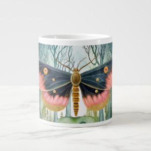 Pink Moth Forest Night Large Coffee Mug