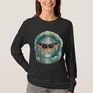 Pink Moth Forest Night T-Shirt