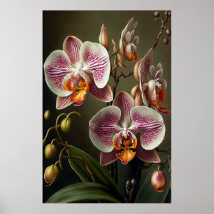 Pink Moth Orchid Flowers Art Print Poster