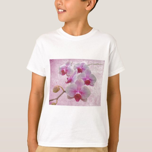 Pink Moth Orchids - Phalaenopsis T-Shirt (Front)