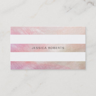 Pink Mother of Pearl Stripes Pattern Business Card
