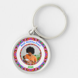 Pink Mother’s Day Best Mommy Mom Ever Photo Gift Key Ring